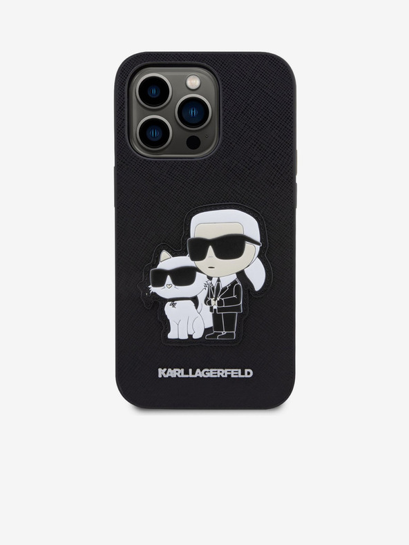 Karl Lagerfeld Karl Lagerfeld PU Saffiano Karl and Choupette NFT Stražnji Poklopac za iPhone 14 Pro Crna