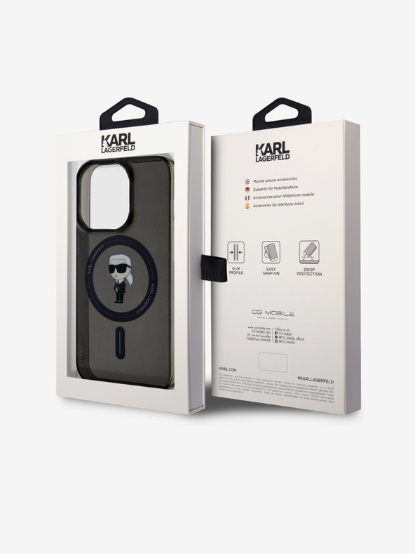 Karl Lagerfeld IML Ikonik MagSafe Stražnji Poklopac za iPhone 15 Pro Crna Karl Lagerfeld