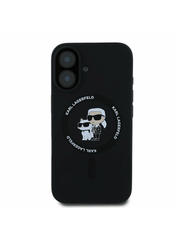 Karl Lagerfeld Karl Lagerfeld Liquid Silicone Karl and Choupette MagSafe Stražnji Poklopac za iPhone 16 Crna