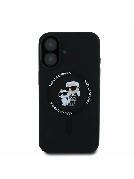 Karl Lagerfeld Karl Lagerfeld Liquid Silicone Karl and Choupette MagSafe Stražnji Poklopac za iPhone 16 Crna