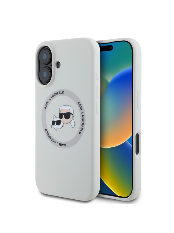 Karl Lagerfeld Karl Lagerfeld Liquid Silicone K&CH Heads MagSafe Stražnji Poklopac za iPhone 16 Bež