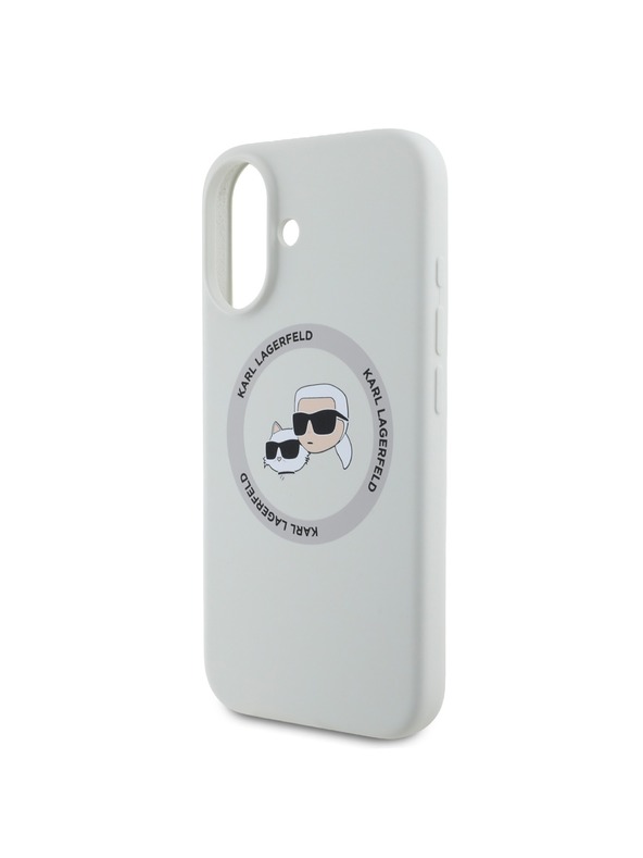 Karl Lagerfeld Karl Lagerfeld Liquid Silicone K&CH Heads MagSafe Stražnji Poklopac za iPhone 16 Bež
