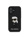 Karl Lagerfeld Karl Lagerfeld 3D Rubber Ikonik Stražnji Poklopac za iPhone 16 Crna