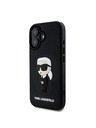 Karl Lagerfeld Karl Lagerfeld 3D Rubber Ikonik Stražnji Poklopac za iPhone 16 Crna