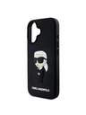 Karl Lagerfeld Karl Lagerfeld 3D Rubber Ikonik Stražnji Poklopac za iPhone 16 Crna