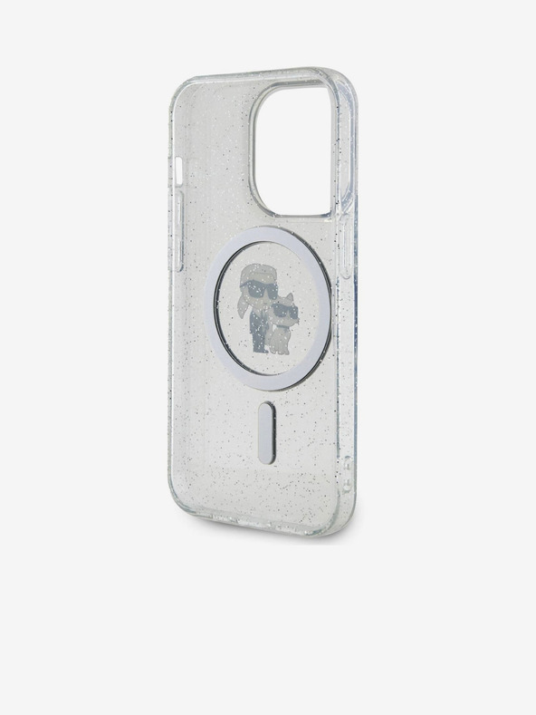 Karl Lagerfeld Karl Lagerfeld IML Glitter Karl and Choupette MagSafe Stražnji Poklopac za iPhone 15 Pro Prozirna