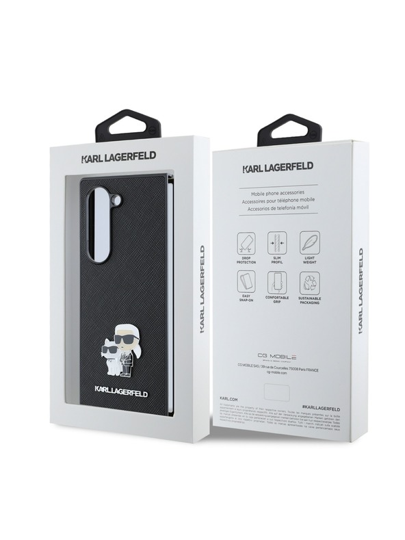 Karl Lagerfeld Karl Lagerfeld PU Saffiano Karl and Choupette Stražnji poklopac za Samsung Galaxy Z Fold 6 Crni