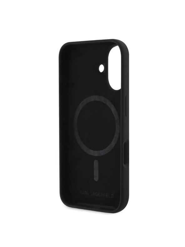 Karl Lagerfeld Karl Lagerfeld Tekući silikonski K&CH Glave MagSafe Stražnji poklopac za iPhone 16 Crni
