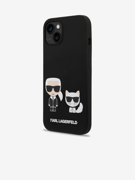 Karl Lagerfeld Karl Lagerfeld MagSafe Kompatibilni Poklopac Tekući silikonski Karl and Choupette za iPhone 14 Plus Crni
