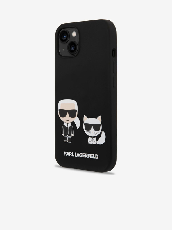 Karl Lagerfeld Karl Lagerfeld MagSafe Kompatibilni Poklopac Tekući silikonski Karl and Choupette za iPhone 14 Plus Crni