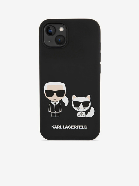Karl Lagerfeld Karl Lagerfeld MagSafe Kompatibilni Poklopac Tekući silikonski Karl and Choupette za iPhone 14 Plus Crni