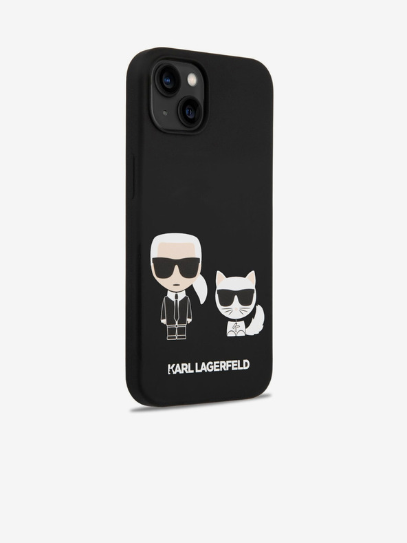 Karl Lagerfeld Karl Lagerfeld MagSafe Kompatibilni Poklopac Tekući silikonski Karl and Choupette za iPhone 14 Plus Crni
