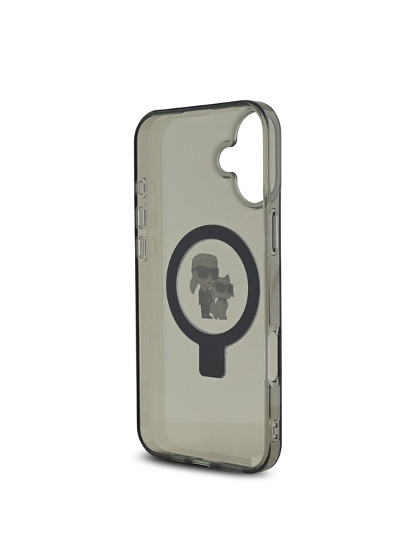 Karl Lagerfeld Karl Lagerfeld Stalak Karl and Choupette MagSafe Stražnji poklopac za iPhone 16 Plus Crni