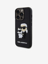 Karl Lagerfeld Karl Lagerfeld 3D Gumeni Karl and Choupette Stražnji poklopac za iPhone 13 Pro Crni