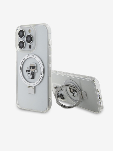 Karl Lagerfeld Karl Lagerfeld Stalak Karl and Choupette MagSafe Stražnji poklopac za iPhone 15 Pro Bijeli