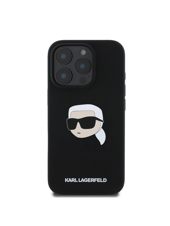 Karl Lagerfeld Karl Lagerfeld Tekući silikonski Karl Glava MagSafe Stražnji poklopac za iPhone 16 Pro Max Crni