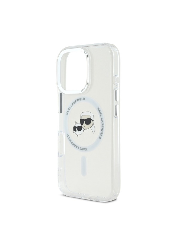 Karl Lagerfeld Karl Lagerfeld IML K&CH Glave Metalni okvir MagSafe Stražnji poklopac za iPhone 16 Pro Max Prozirni