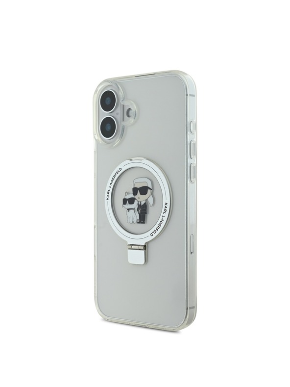 Karl Lagerfeld Karl Lagerfeld Stalak Karl and Choupette MagSafe Stražnji poklopac za iPhone 16 Plus Bijeli
