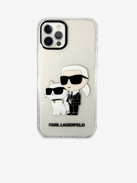 Karl Lagerfeld Karl Lagerfeld IML Šljokasti Karl and Choupette NFT Stražnji poklopac za iPhone 12/12 Pro Prozirni