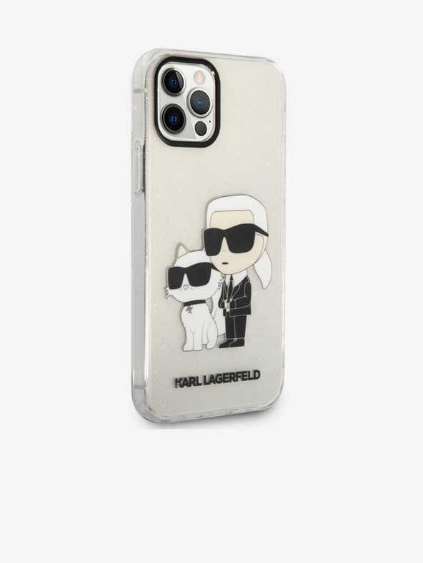 Karl Lagerfeld Karl Lagerfeld IML Šljokasti Karl and Choupette NFT Stražnji poklopac za iPhone 12/12 Pro Prozirni
