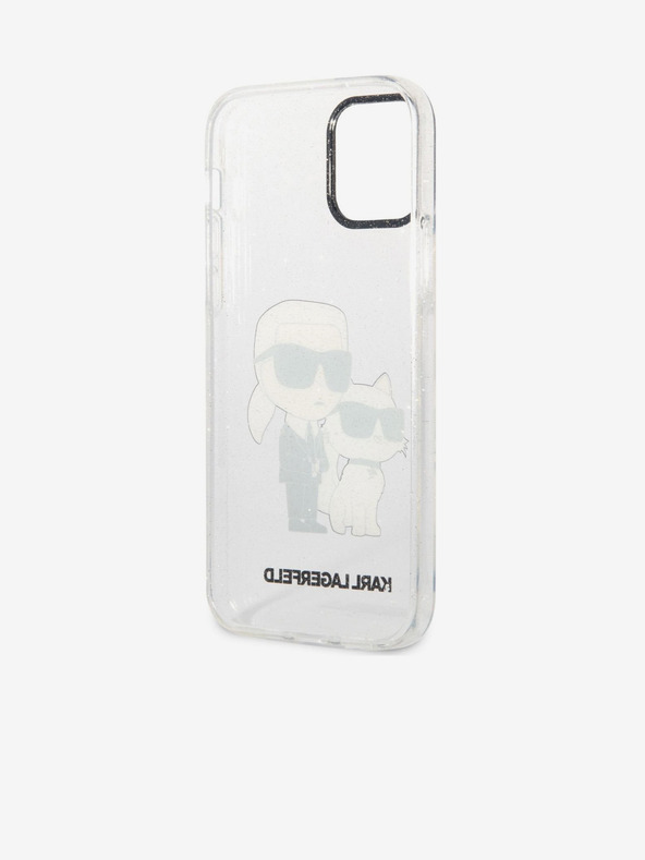 Karl Lagerfeld Karl Lagerfeld IML Šljokasti Karl and Choupette NFT Stražnji poklopac za iPhone 12/12 Pro Prozirni
