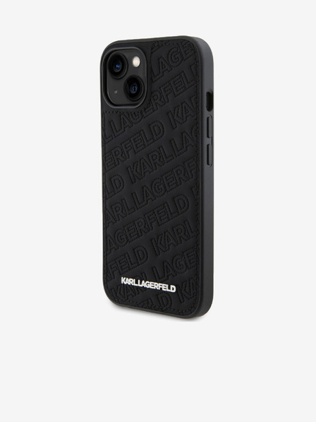 Karl Lagerfeld PU Prošiveni uzorak Stražnji poklopac za iPhone 15 Black Karl Lagerfeld
