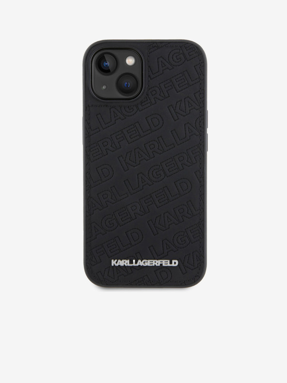 Karl Lagerfeld PU Prošiveni uzorak Stražnji poklopac za iPhone 15 Black Karl Lagerfeld