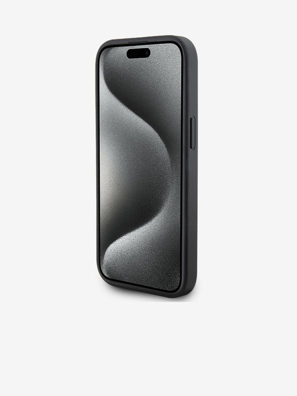 Karl Lagerfeld PU Prošiveni uzorak Stražnji poklopac za iPhone 15 Black Karl Lagerfeld