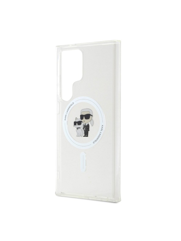 Karl Lagerfeld Karl Lagerfeld IML Glitter Karl and Choupette MagSafe Stražnji poklopac za Samsung Galaxy S24 Ultra Prozirni