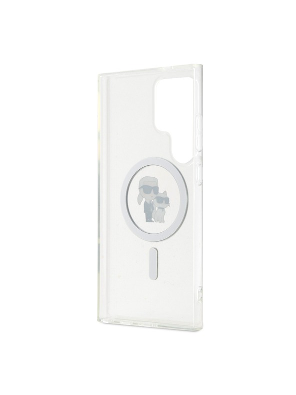 Karl Lagerfeld Karl Lagerfeld IML Glitter Karl and Choupette MagSafe Stražnji poklopac za Samsung Galaxy S24 Ultra Prozirni
