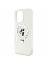 Karl Lagerfeld Karl Lagerfeld Ringstand Karl and Choupette MagSafe Stražnji poklopac za iPhone 16 Pro Bijeli