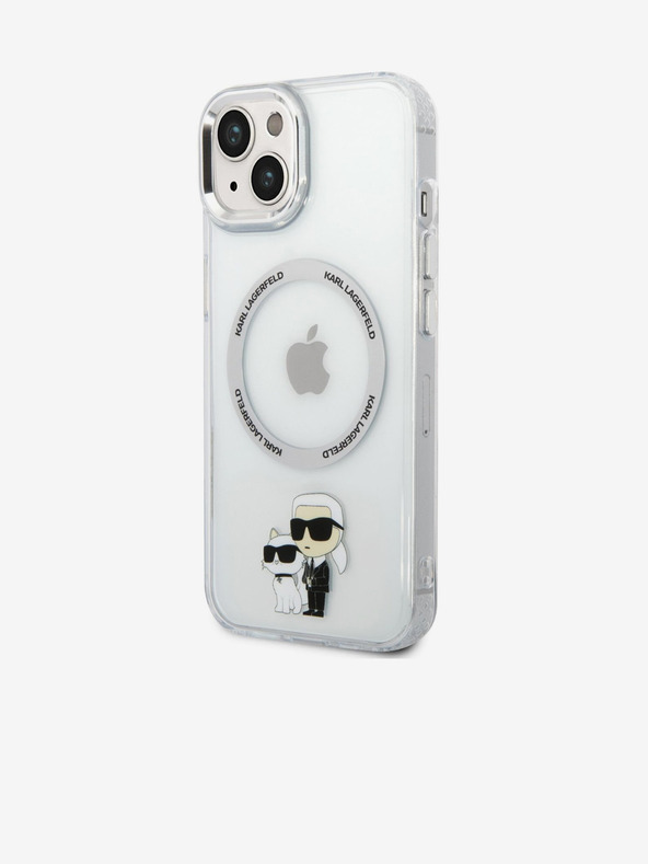Karl Lagerfeld Karl Lagerfeld IML Karl and Choupette NFT MagSafe Stražnji poklopac za iPhone 14 Prozirni