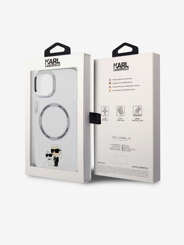 Karl Lagerfeld Karl Lagerfeld IML Karl and Choupette NFT MagSafe Stražnji poklopac za iPhone 14 Prozirni