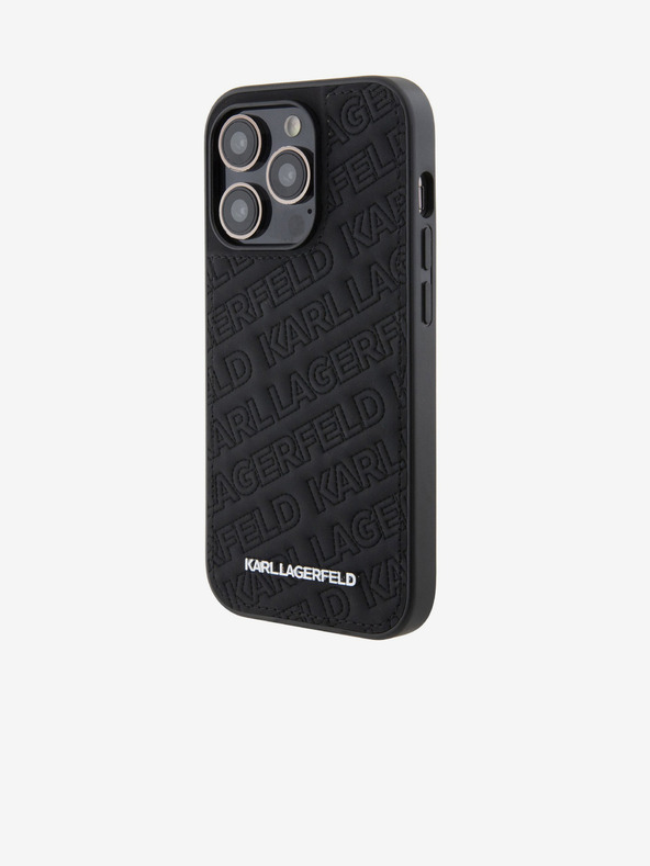 Karl Lagerfeld Karl Lagerfeld PU Prošiveni uzorak Stražnji poklopac za iPhone 15 Pro Crni
