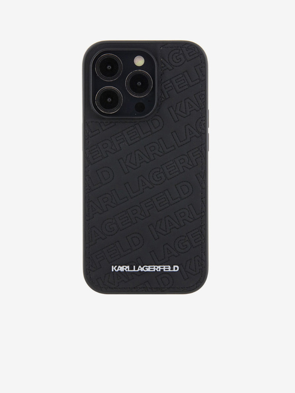 Karl Lagerfeld Karl Lagerfeld PU Prošiveni uzorak Stražnji poklopac za iPhone 15 Pro Crni