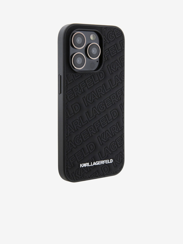 Karl Lagerfeld Karl Lagerfeld PU Prošiveni uzorak Stražnji poklopac za iPhone 15 Pro Crni