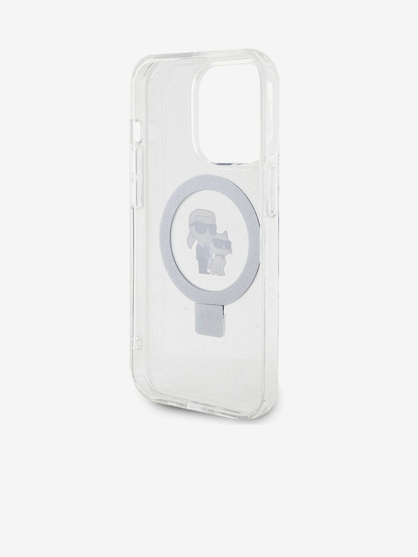 Karl Lagerfeld Ringstand Karl and Choupette MagSafe Stražnji poklopac za iPhone 15 Pro Max Bijeli Karl Lagerfeld
