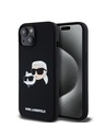 Karl Lagerfeld Liquid Silicone Double Heads Magsafe Stražnji poklopac za iPhone 15 Crni Karl Lagerfeld