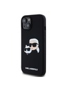 Karl Lagerfeld Liquid Silicone Double Heads Magsafe Stražnji poklopac za iPhone 15 Crni Karl Lagerfeld