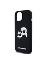 Karl Lagerfeld Liquid Silicone Double Heads Magsafe Stražnji poklopac za iPhone 15 Crni Karl Lagerfeld