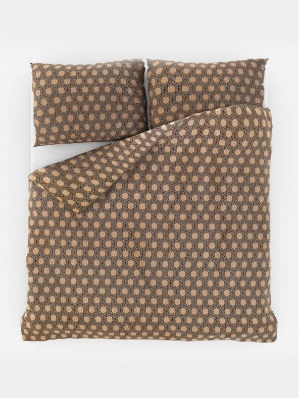 Kvalitex Svileni francuski komplet posteljine Luxury Collection 1+2, 200x200, 70x90cm Carero bež Kvalitex