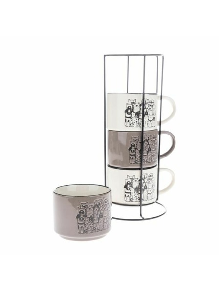 Casa de Engel Keramičke šalice u metalnom stalku, 4x300ml, 1/9