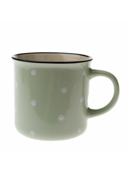 Casa de Engel Keramička šalica - svijetlozelena s točkicama, 470ml, 6/24