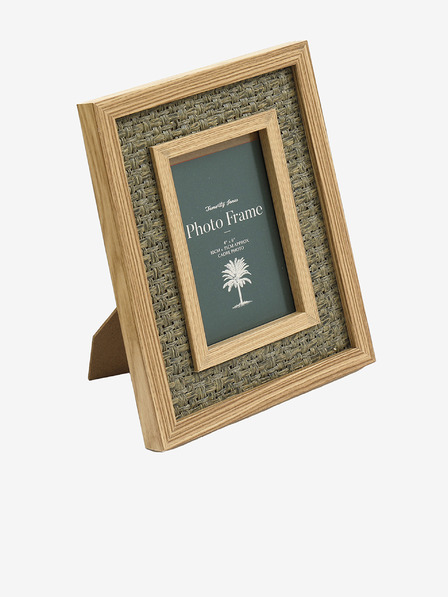 SIFCON Drveni okvir za fotografije pleten zelenim ratanom 13x18 SIFCON