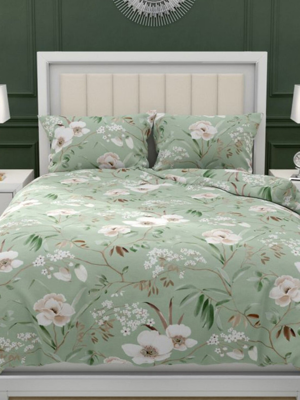 Kvalitex Francuska pamučna posteljina DELUX 200x200, 70x90cm MAGNOLIA zelena