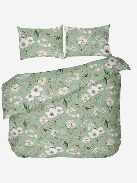 Kvalitex Francuska pamučna posteljina DELUX 200x200, 70x90cm MAGNOLIA zelena