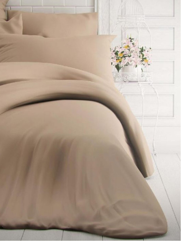 Kvalitex Jednoobojno pamučno posteljno rublje 140x200, 70x90cm bež Kvalitex