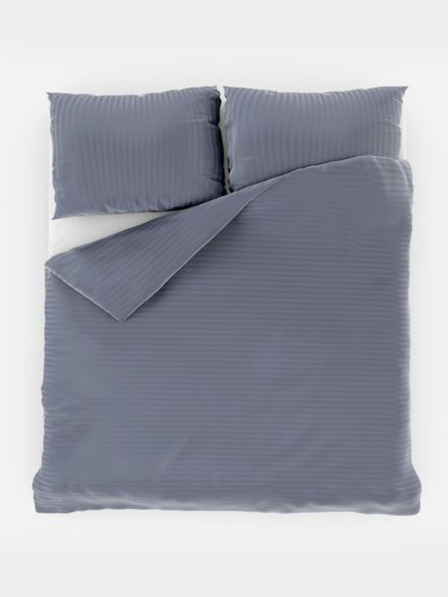 Kvalitex Francusko satinasto posteljno rublje s prugama 1+2, 220x200, 70x90cm TAMNO SIVO