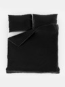 Kvalitex Posteljina od francuskog satena s prugom 1+2, 220x200, 70x90cm crna Kvalitex