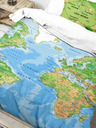 Kvalitex 3D posteljina 140x200, 70x90cm Karta svijeta